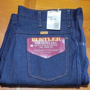 Rustler Men's Straight Leg Jeans - Dark Blue